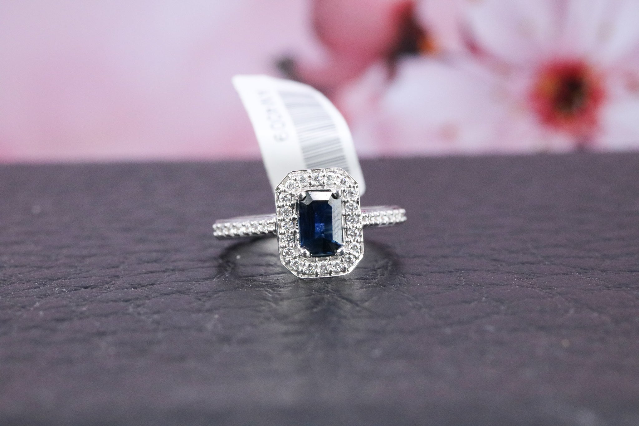 9ct White Gold Sapphire & Diamond Ring - AM4009 - Hallmark Jewellers Formby & The Jewellers Bench Widnes