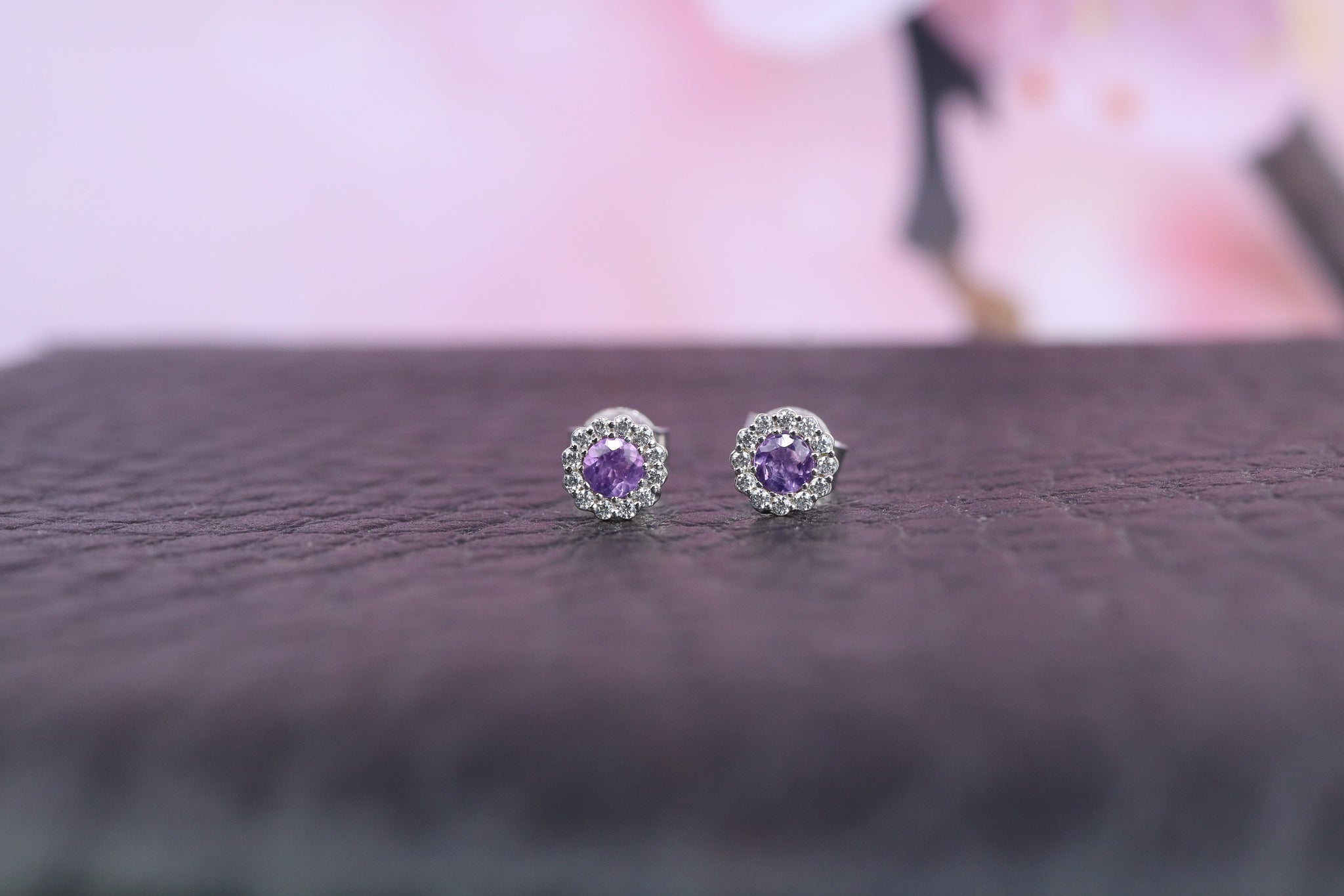 Sterling Silver & February Birthstone Earring - AK1094 - Hallmark Jewellers Formby & The Jewellers Bench Widnes