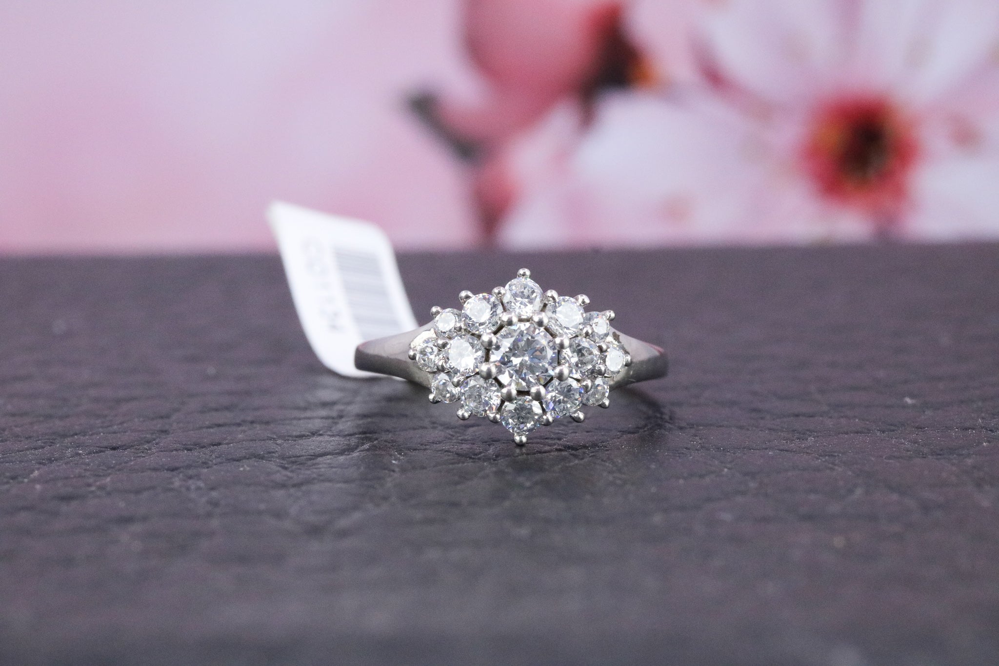 9ct White Gold Cluster Ring - CO1134 - Hallmark Jewellers Formby & The Jewellers Bench Widnes