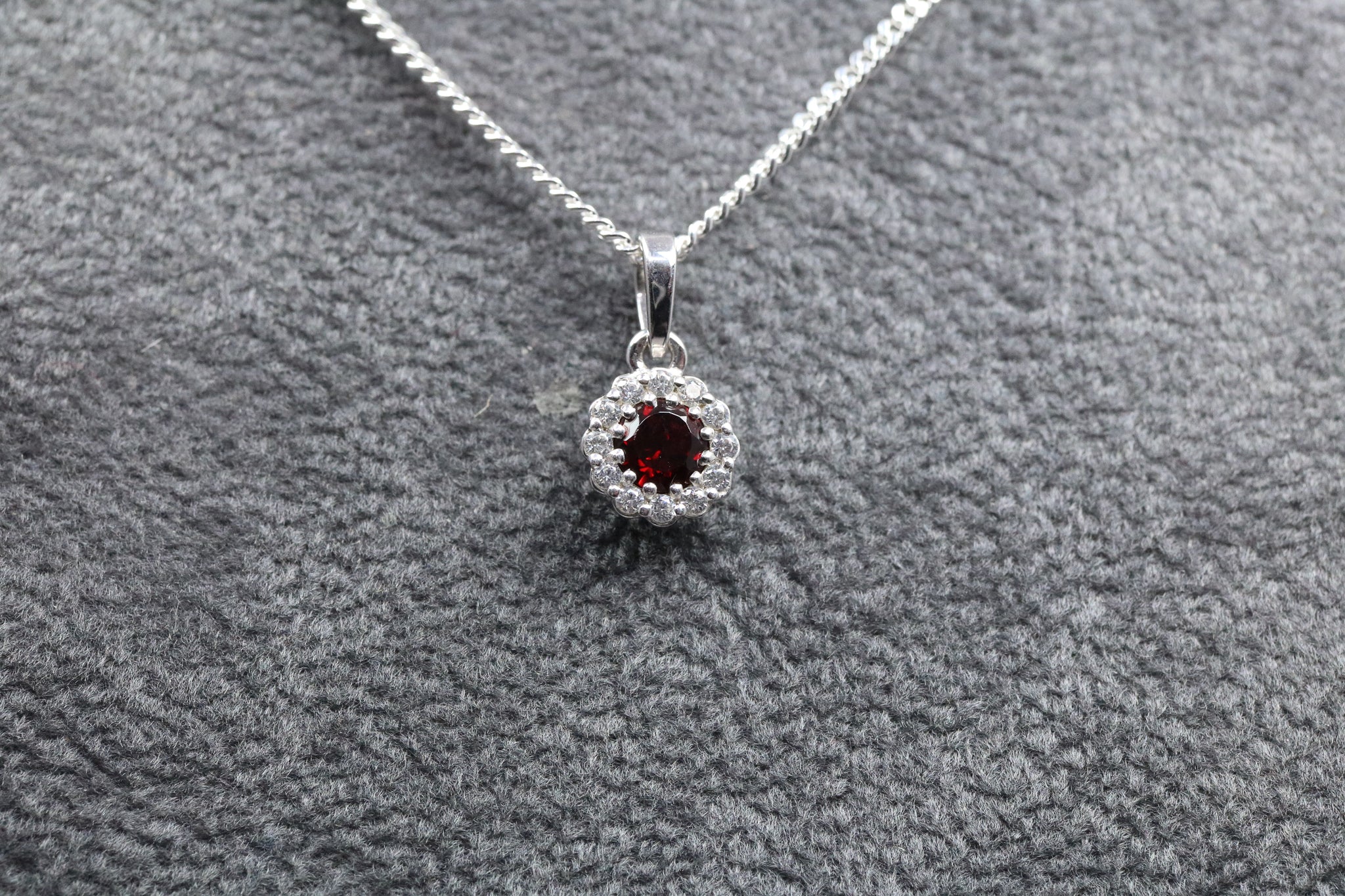 Sterling Silver & January Birthstone Pendant - AK1113 - Hallmark Jewellers Formby & The Jewellers Bench Widnes