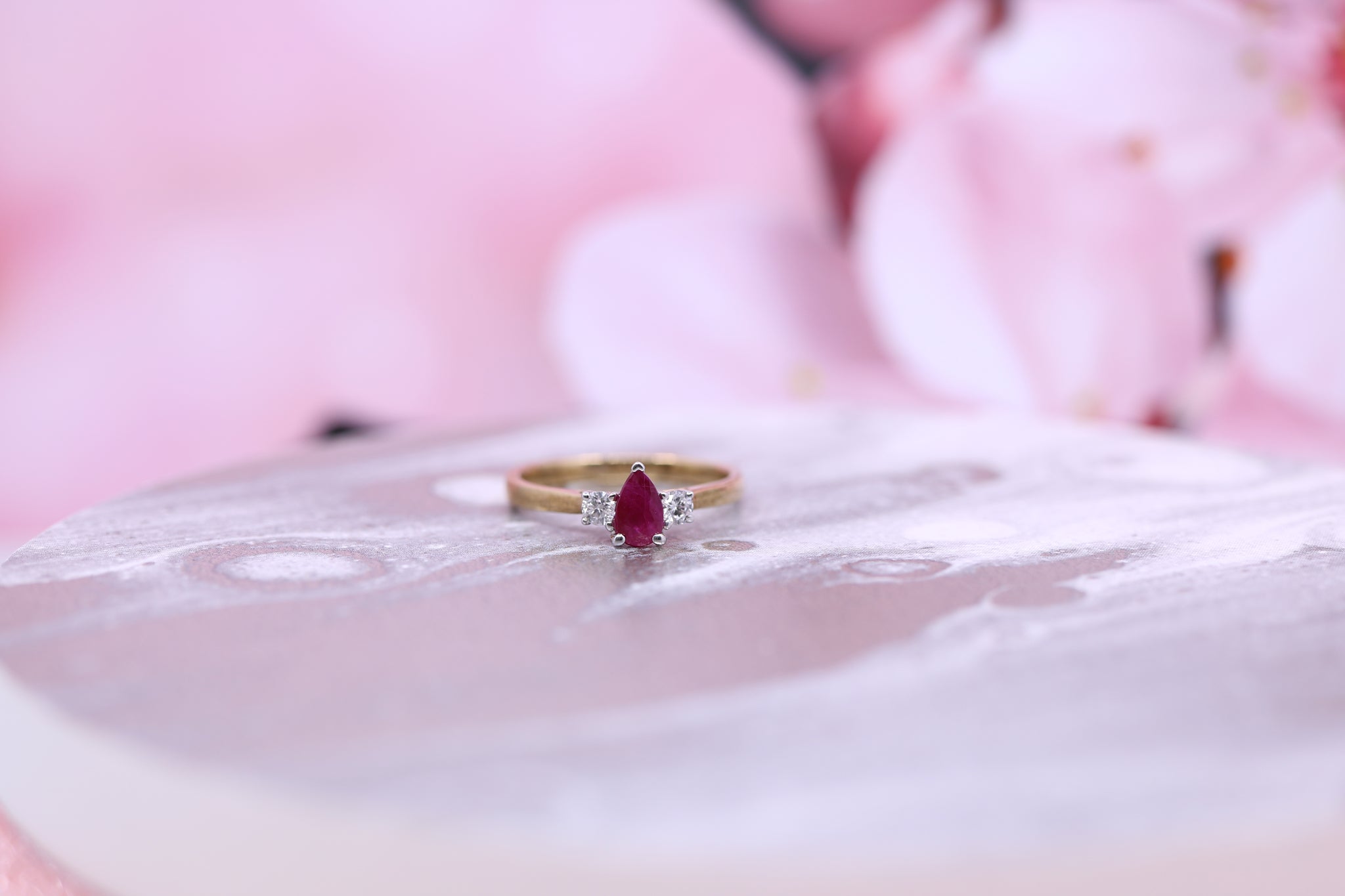 9ct Yellow Gold Ruby & Diamond Ring 0.13ct - AM4020 - Hallmark Jewellers Formby & The Jewellers Bench Widnes
