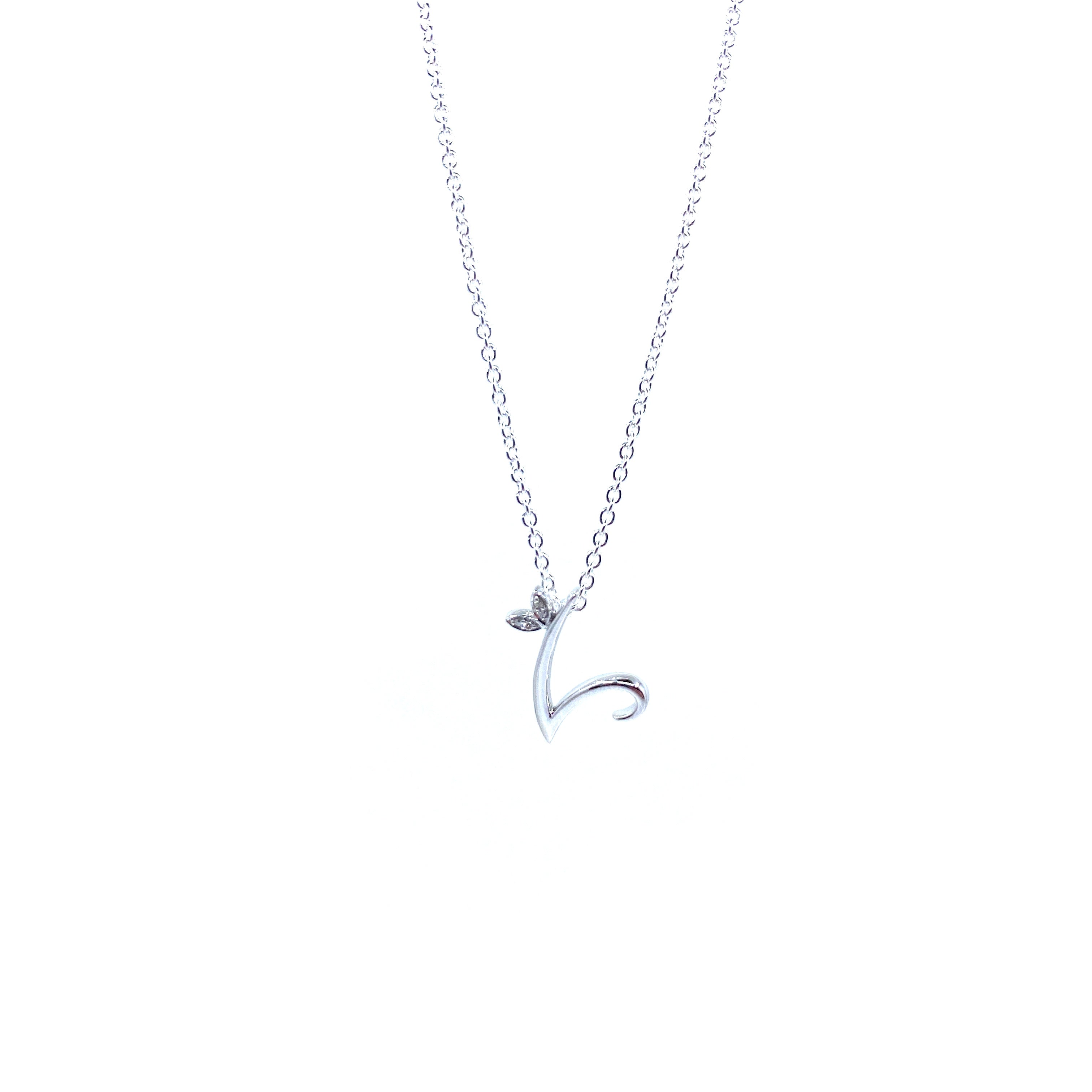 9ct White Gold Initial with Diamond Detail - Hallmark Jewellers Formby & The Jewellers Bench Widnes