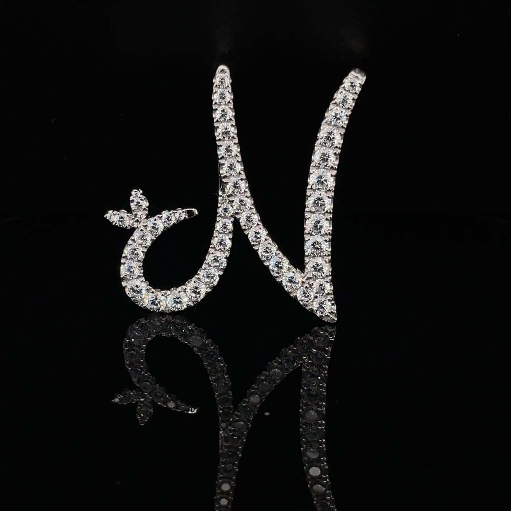 Sterling Silver & Full CZ Initial Large - MJI007 - Hallmark Jewellers Formby & The Jewellers Bench Widnes