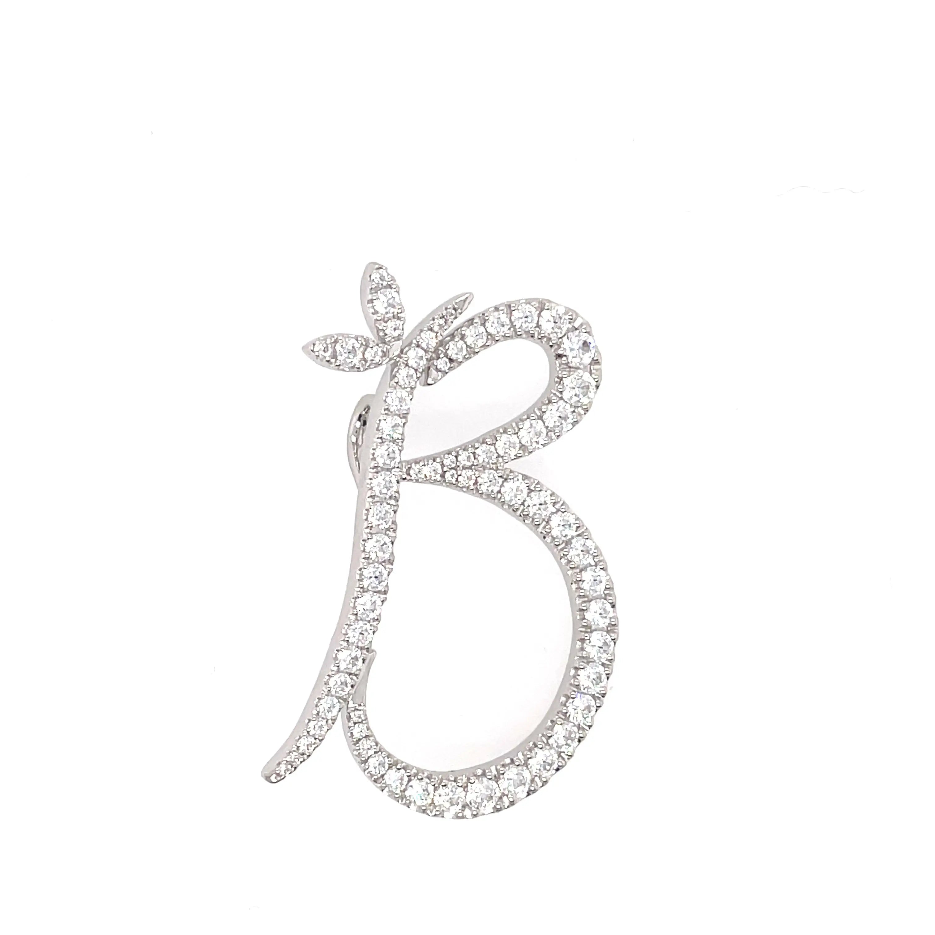 Sterling Silver & Full CZ Initial Large - MJI007 - Hallmark Jewellers Formby & The Jewellers Bench Widnes