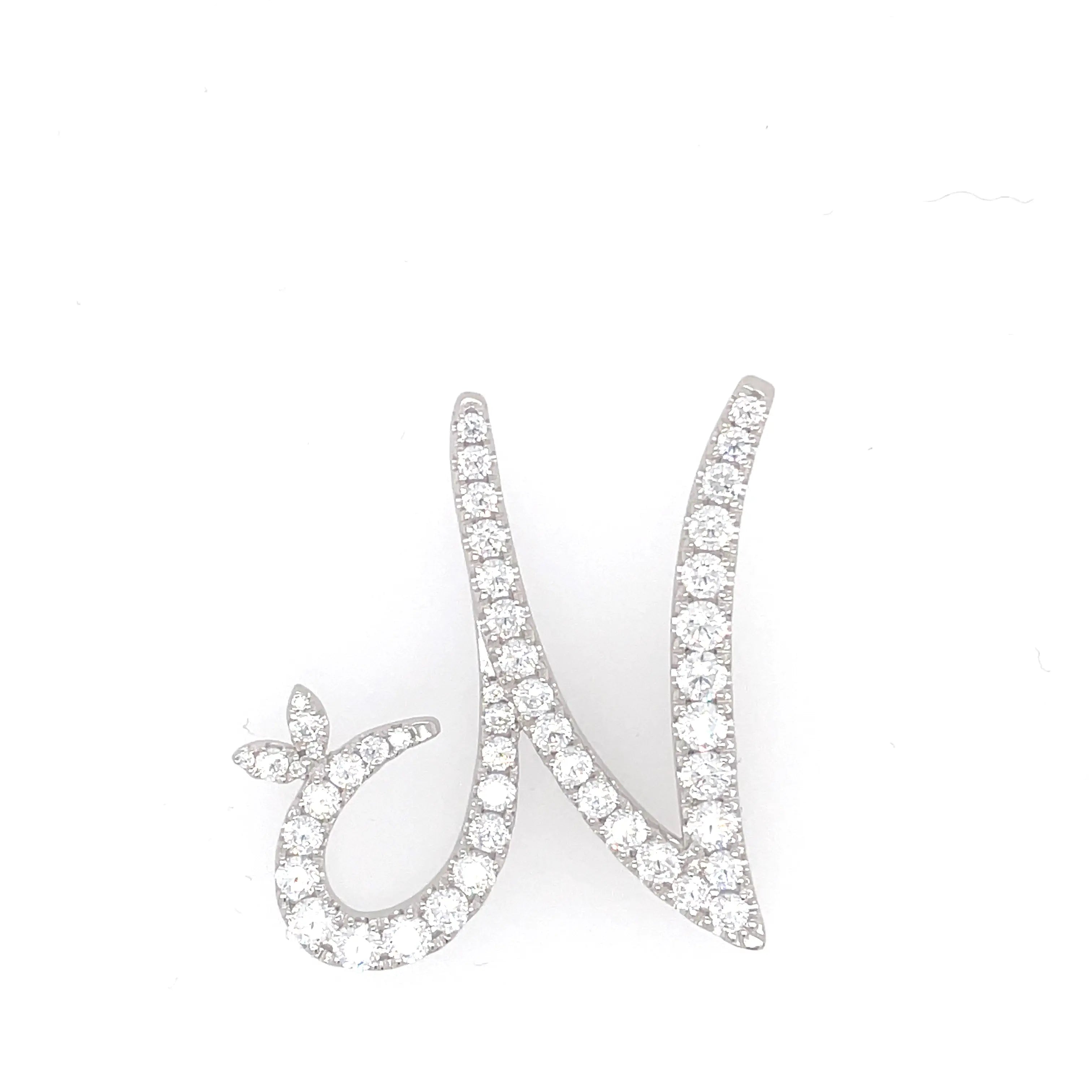 Sterling Silver & Full CZ Initial Large - MJI007 - Hallmark Jewellers Formby & The Jewellers Bench Widnes