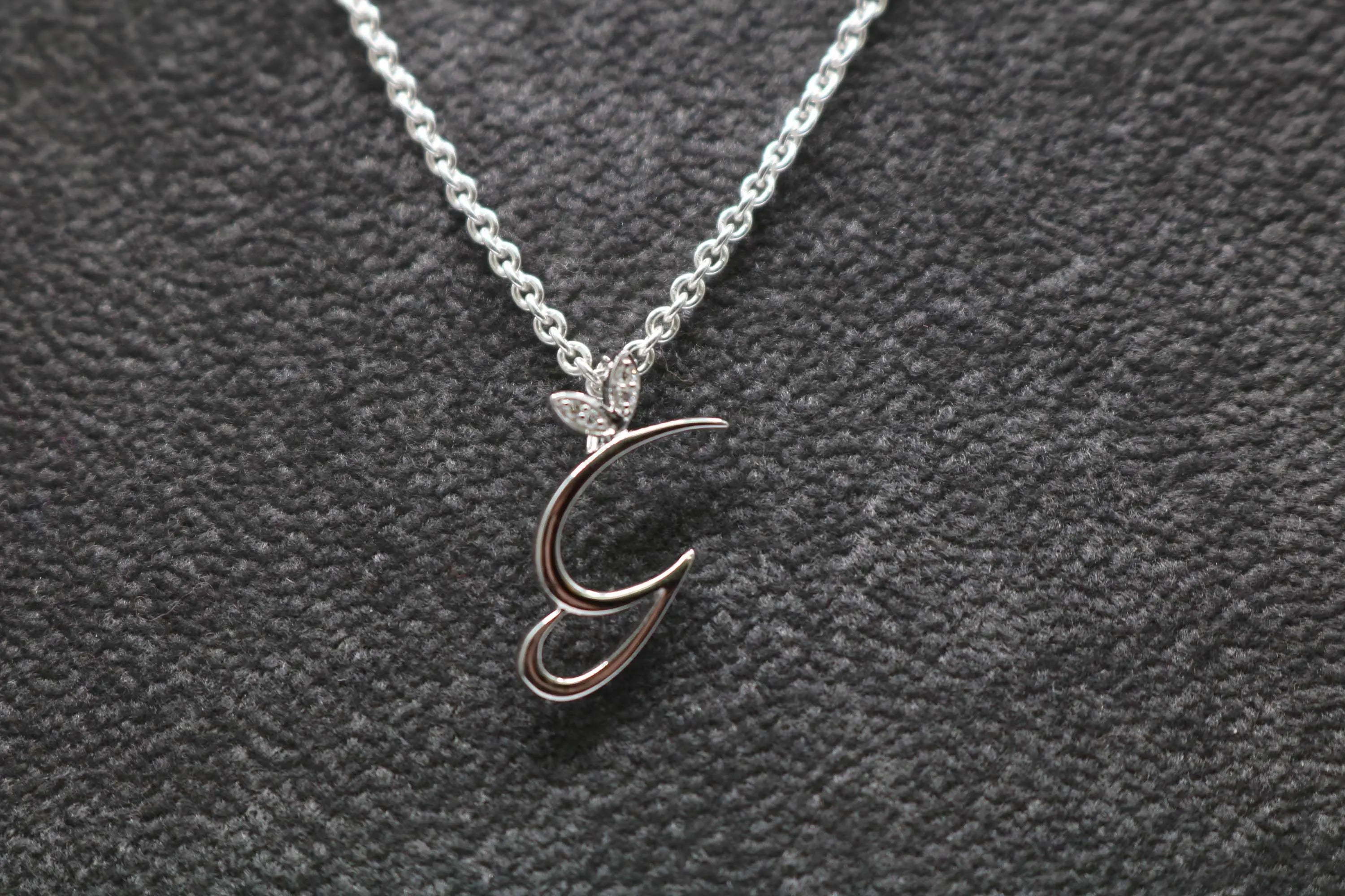 Silver Initial with Diamond Detail - MJI005 - Hallmark Jewellers Formby & The Jewellers Bench Widnes