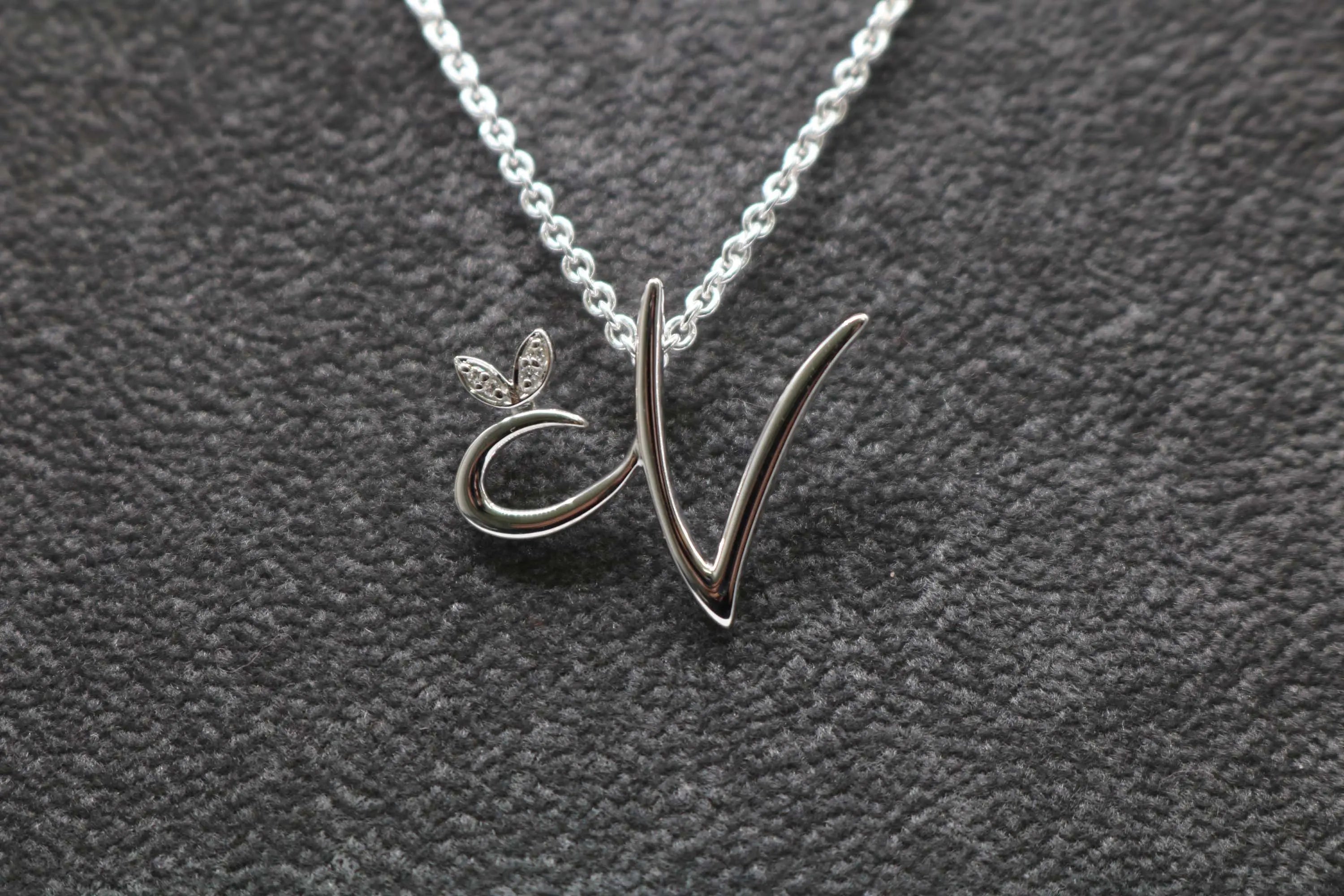 Silver Initial with CZ Detail MJI001 - Hallmark Jewellers Formby & The Jewellers Bench Widnes