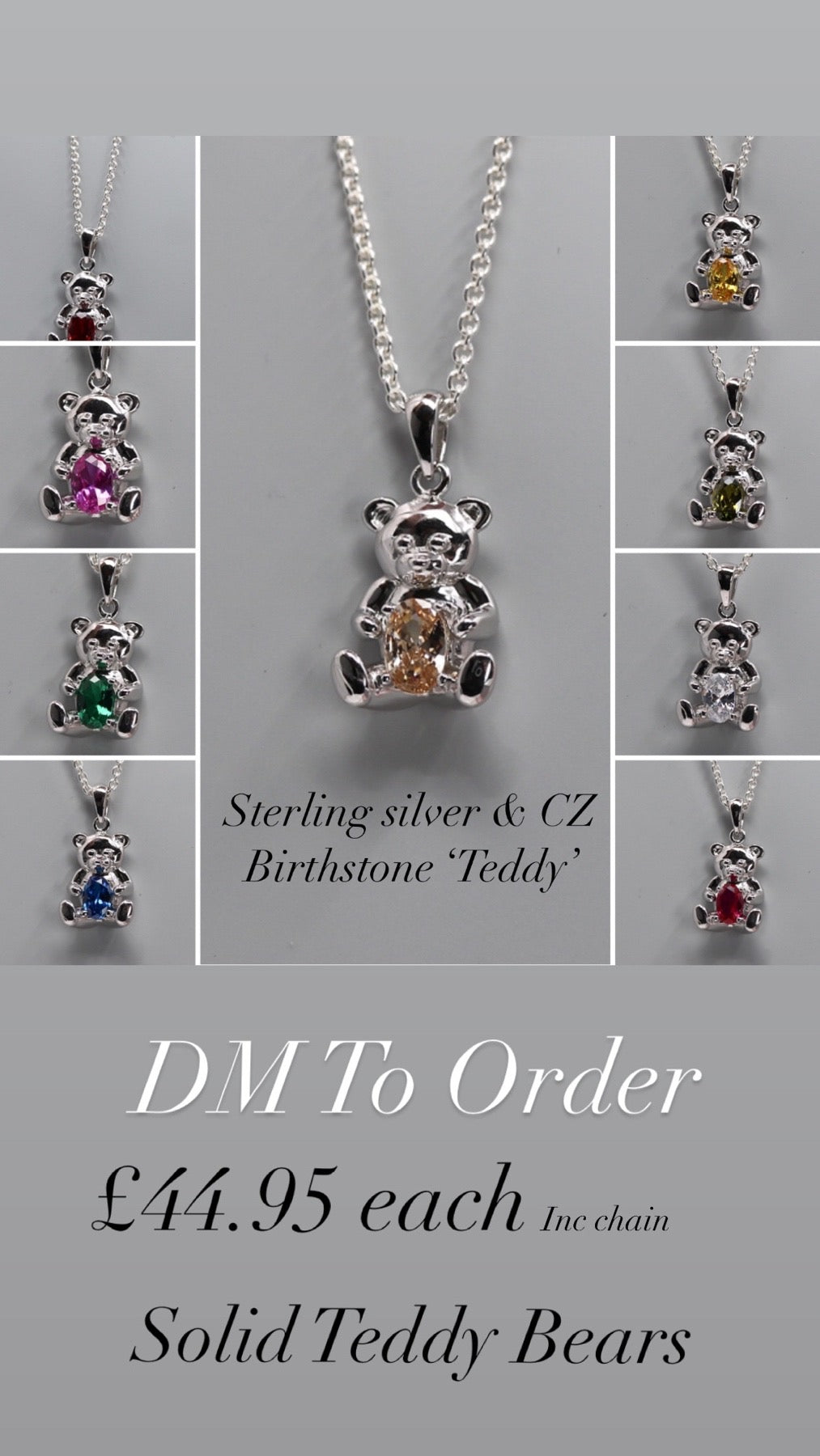 Silver Birthstone Teddy Bears - Hallmark Jewellers Formby & The Jewellers Bench Widnes