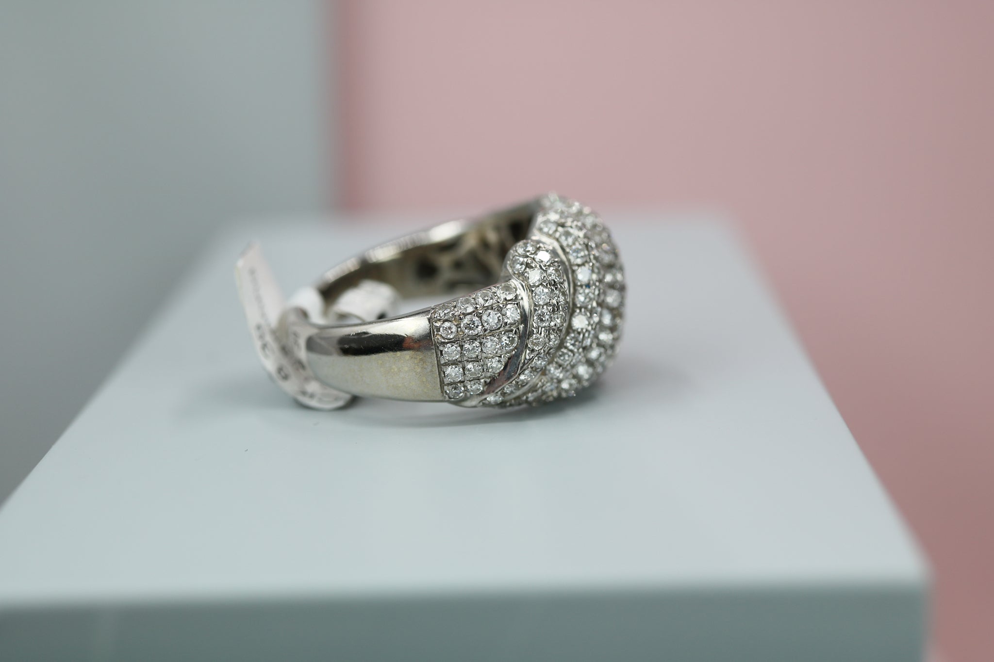 18ct White Gold Croissant Diamond Ring - HJ2112 - Hallmark Jewellers Formby & The Jewellers Bench Widnes