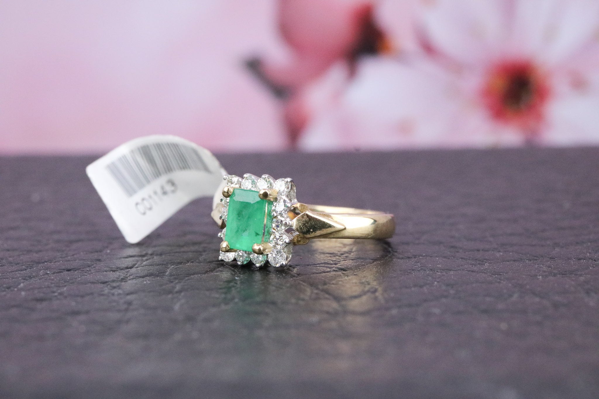 9ct Yellow Gold, Emerald & Diamond Ring - CO1143 - Hallmark Jewellers Formby & The Jewellers Bench Widnes