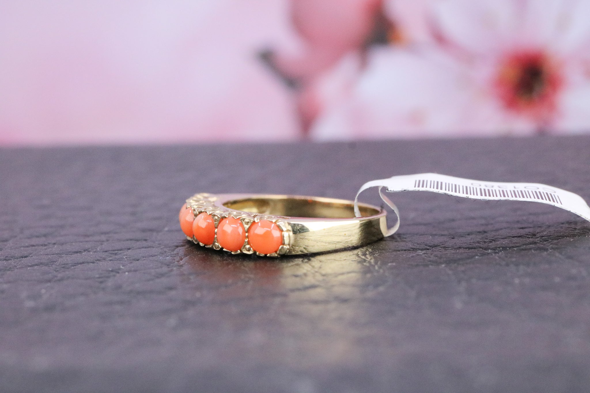 9ct Yellow Gold Coral Ring - CO1380 - Hallmark Jewellers Formby & The Jewellers Bench Widnes