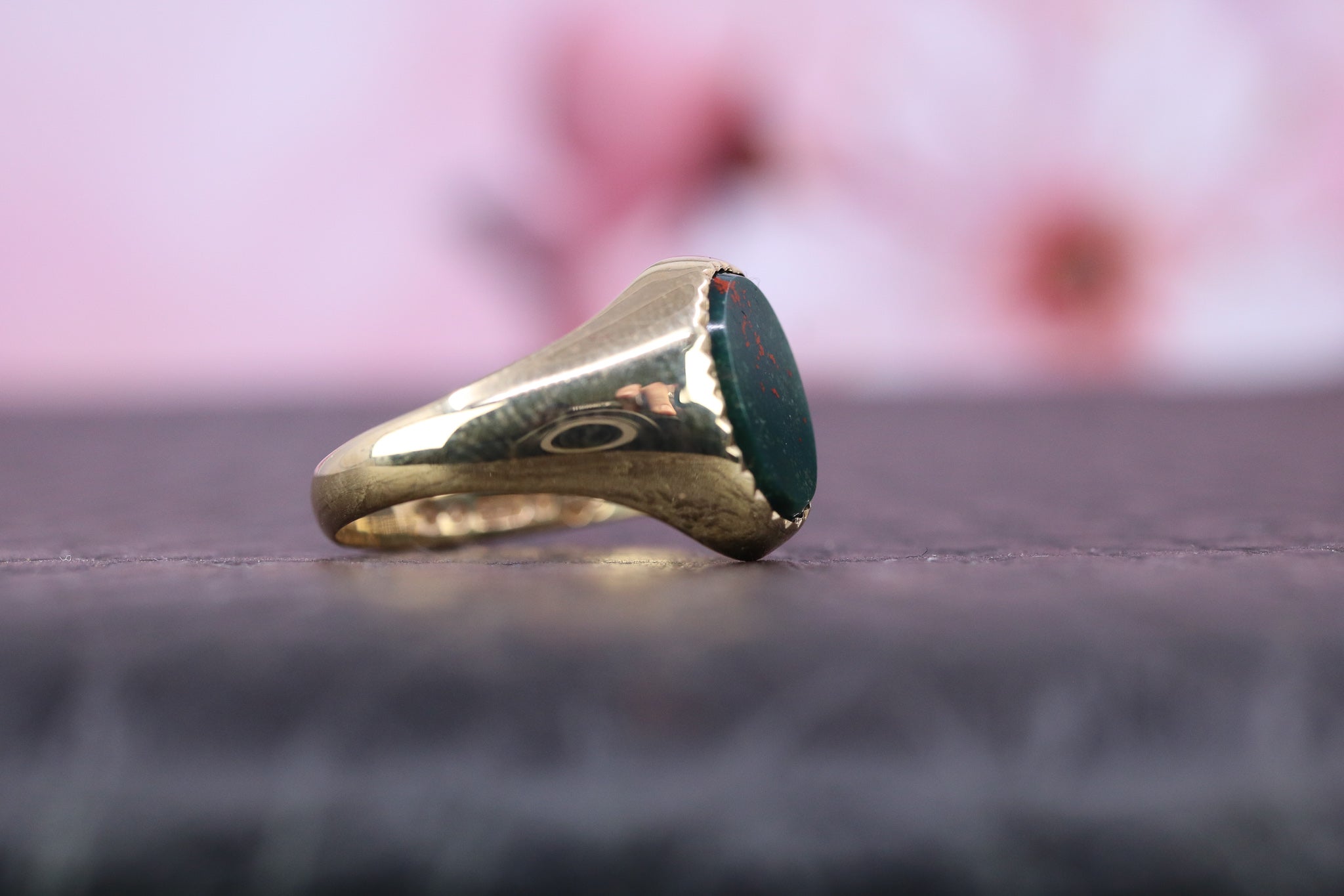 9ct Yellow Gold & Bloodstone Ring - HJ2611 - Hallmark Jewellers Formby & The Jewellers Bench Widnes