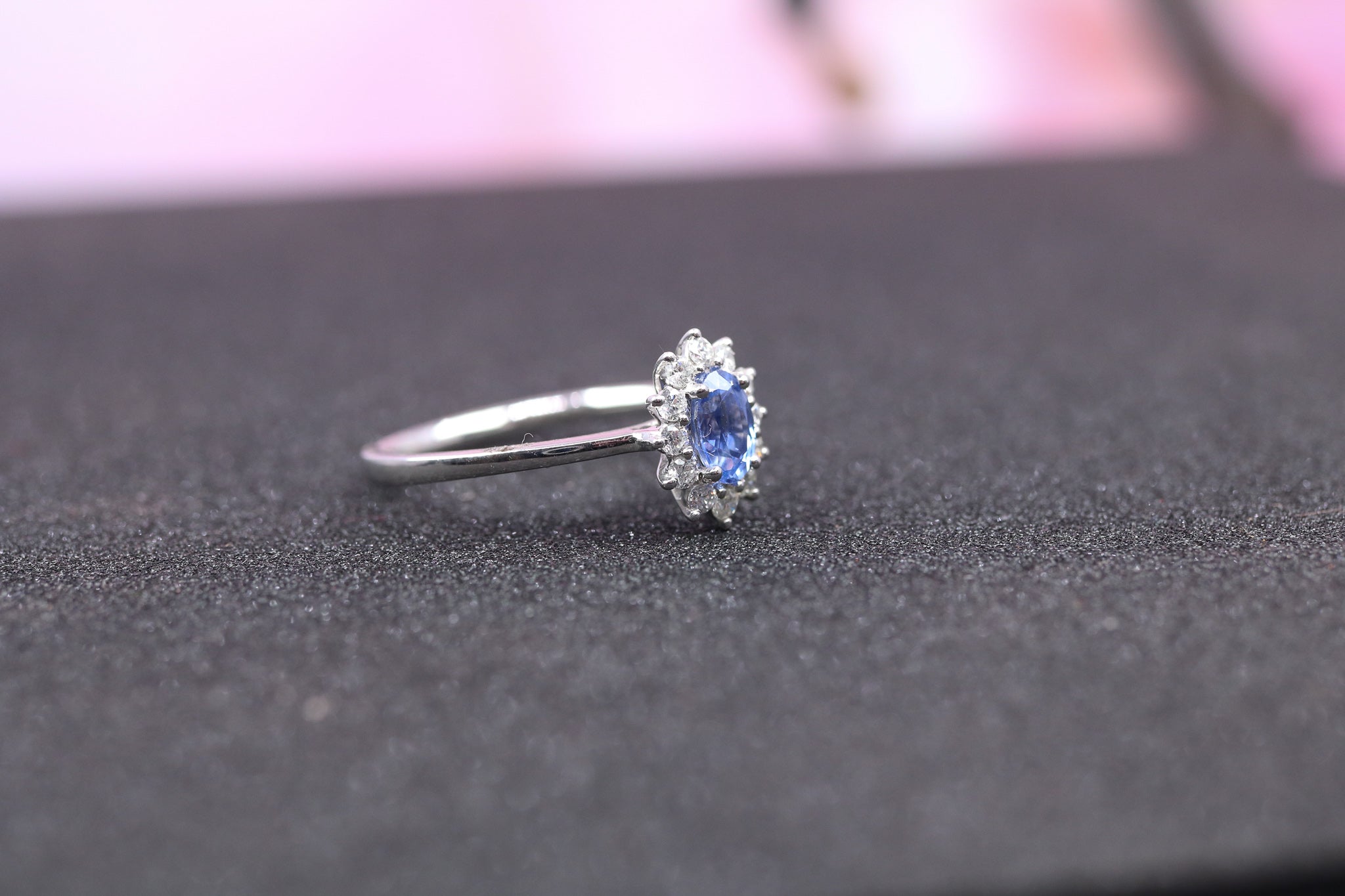 Platinum, Diamond & Sapphire Ring - DR4053 - Hallmark Jewellers Formby & The Jewellers Bench Widnes