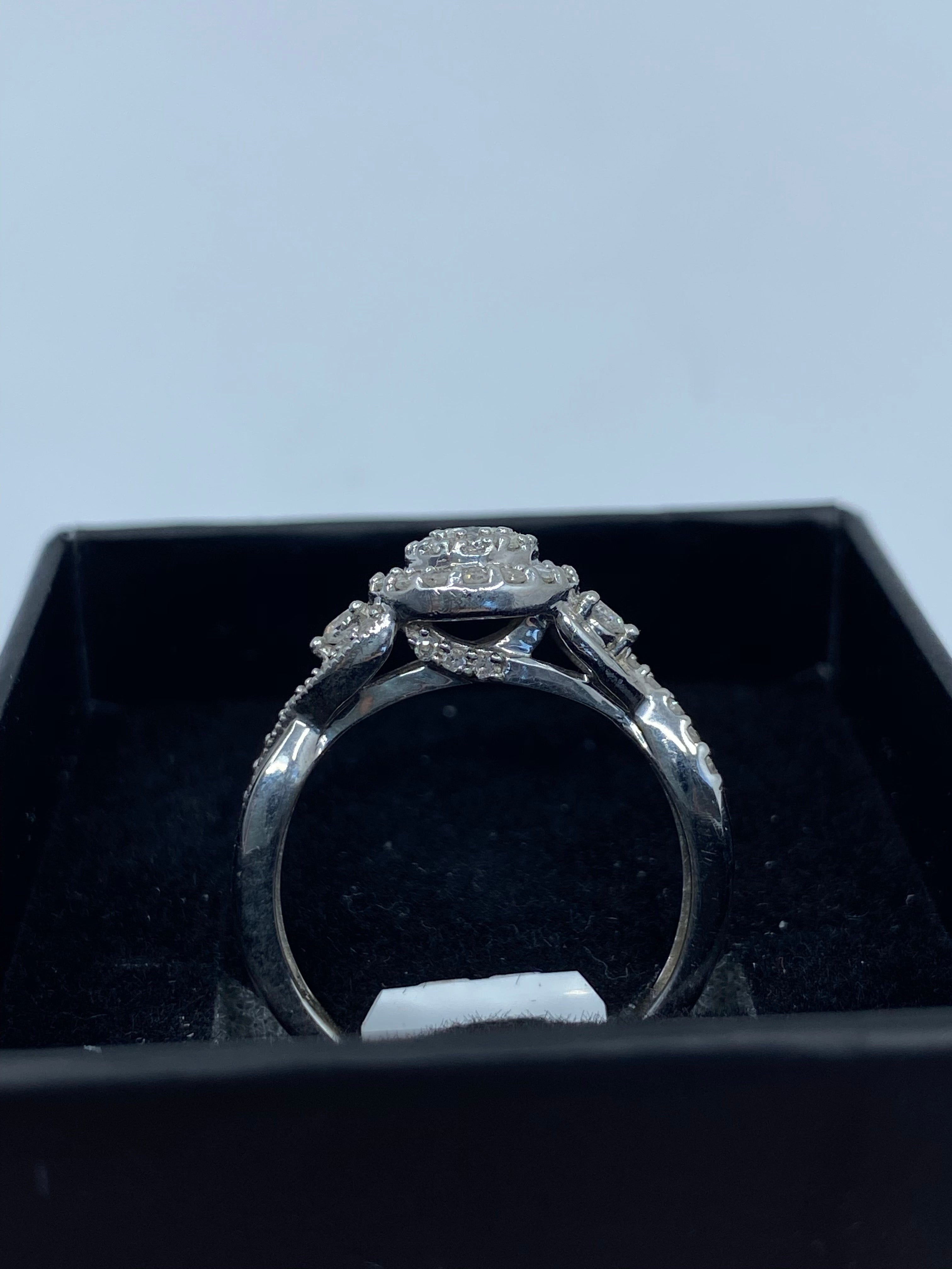9ct White Gold & Diamond - HJ016 - Hallmark Jewellers Formby & The Jewellers Bench Widnes