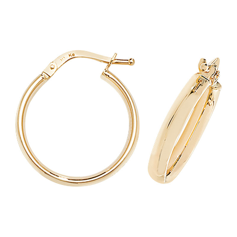 9ct Yellow Gold Hoop Earrings - KUA1007 - Hallmark Jewellers Formby & The Jewellers Bench Widnes