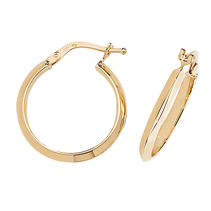 9ct Yellow Gold Hoop Earrings - KUA1010 - Hallmark Jewellers Formby & The Jewellers Bench Widnes