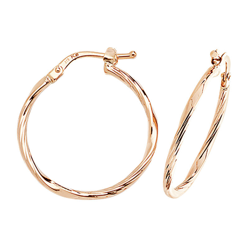 9ct Yellow Gold Hoop Earrings - KUA1012 - Hallmark Jewellers Formby & The Jewellers Bench Widnes