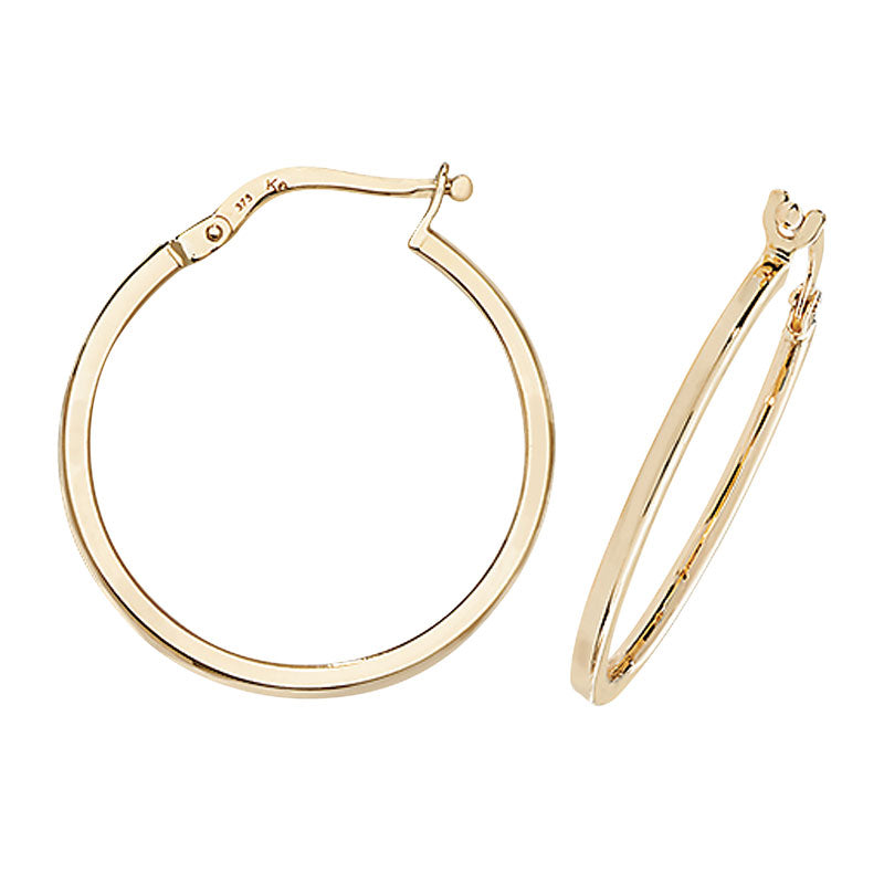 9ct Yellow Gold Hoop Earrings - KUA1016 - Hallmark Jewellers Formby & The Jewellers Bench Widnes