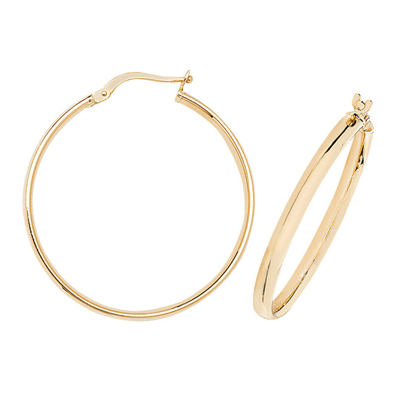 9ct Yellow Gold Hoop Earrings - KUA1018 - Hallmark Jewellers Formby & The Jewellers Bench Widnes