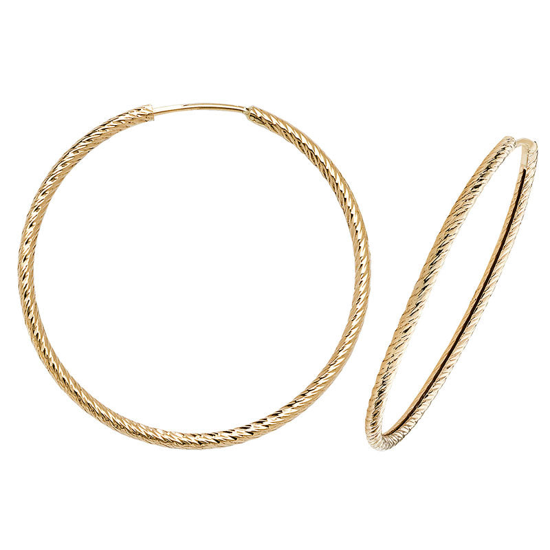 9ct Yellow Gold Hoop Earrings - KUA1019 - Hallmark Jewellers Formby & The Jewellers Bench Widnes