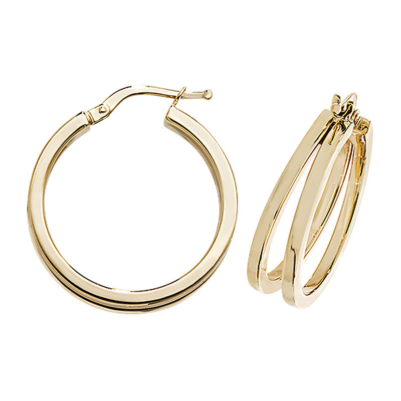 9ct Yellow Gold Hoop Earrings - KUA1023 - Hallmark Jewellers Formby & The Jewellers Bench Widnes