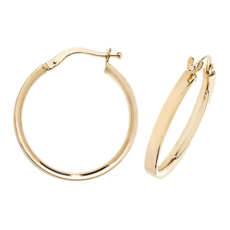 9ct Yellow Gold Hoop Earrings - KUA1027 - Hallmark Jewellers Formby & The Jewellers Bench Widnes