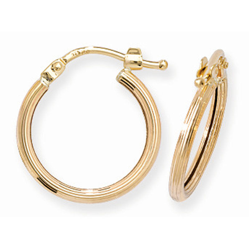 9ct Yellow Gold Hoop Earrings - KUA1030 - Hallmark Jewellers Formby & The Jewellers Bench Widnes