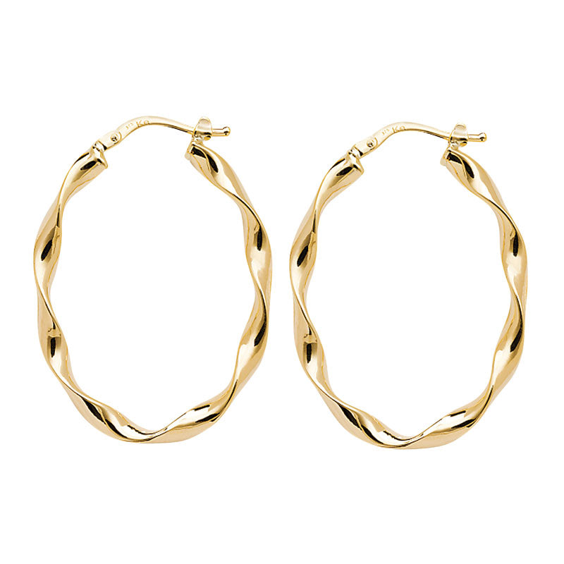 9ct Yellow Gold Hoop Earrings - KUA1037 - Hallmark Jewellers Formby & The Jewellers Bench Widnes