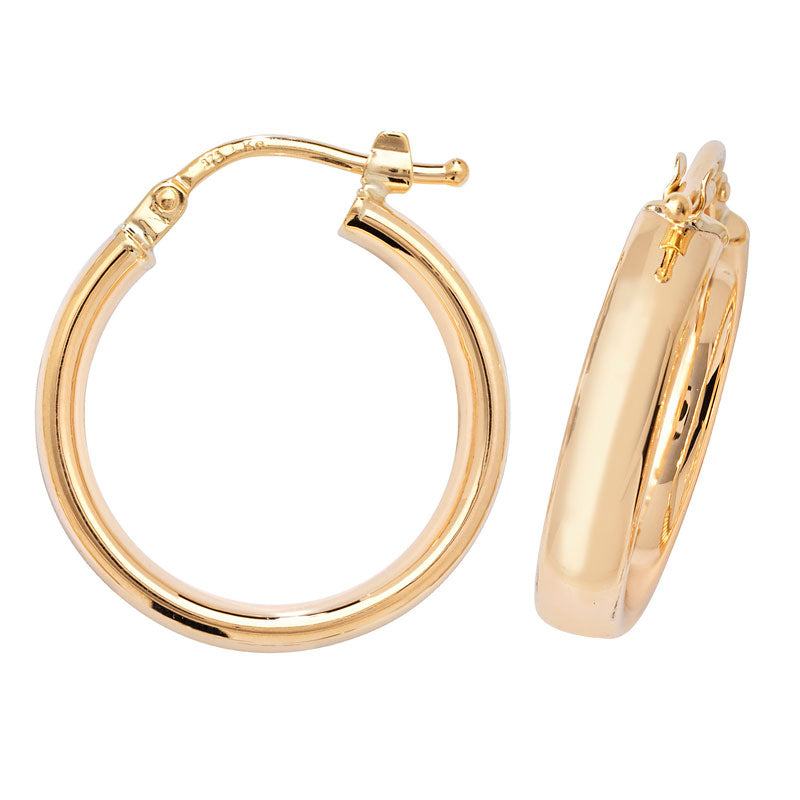 9ct Yellow Gold Hoop Earrings - KUA1040 - Hallmark Jewellers Formby & The Jewellers Bench Widnes