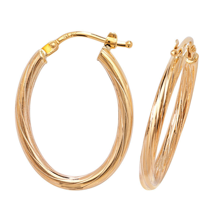 9ct Yellow Gold Hoop Earrings - KUA1043 - Hallmark Jewellers Formby & The Jewellers Bench Widnes