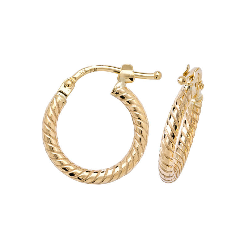 9ct Yellow Gold Hoop Earrings - KUA1047 - Hallmark Jewellers Formby & The Jewellers Bench Widnes