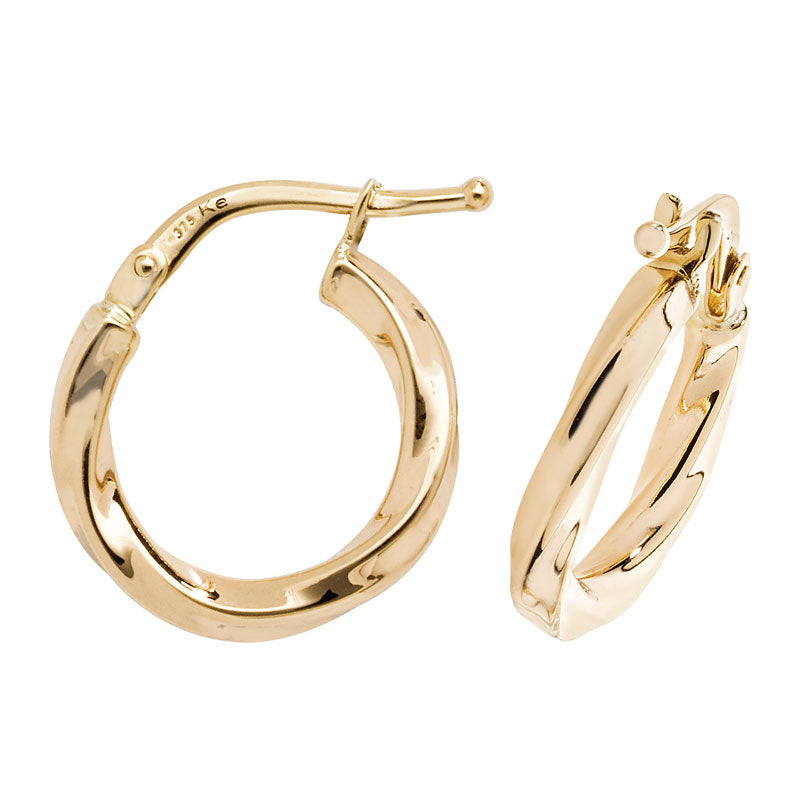 9ct Yellow Gold Hoop Earrings - KUA1051 - Hallmark Jewellers Formby & The Jewellers Bench Widnes