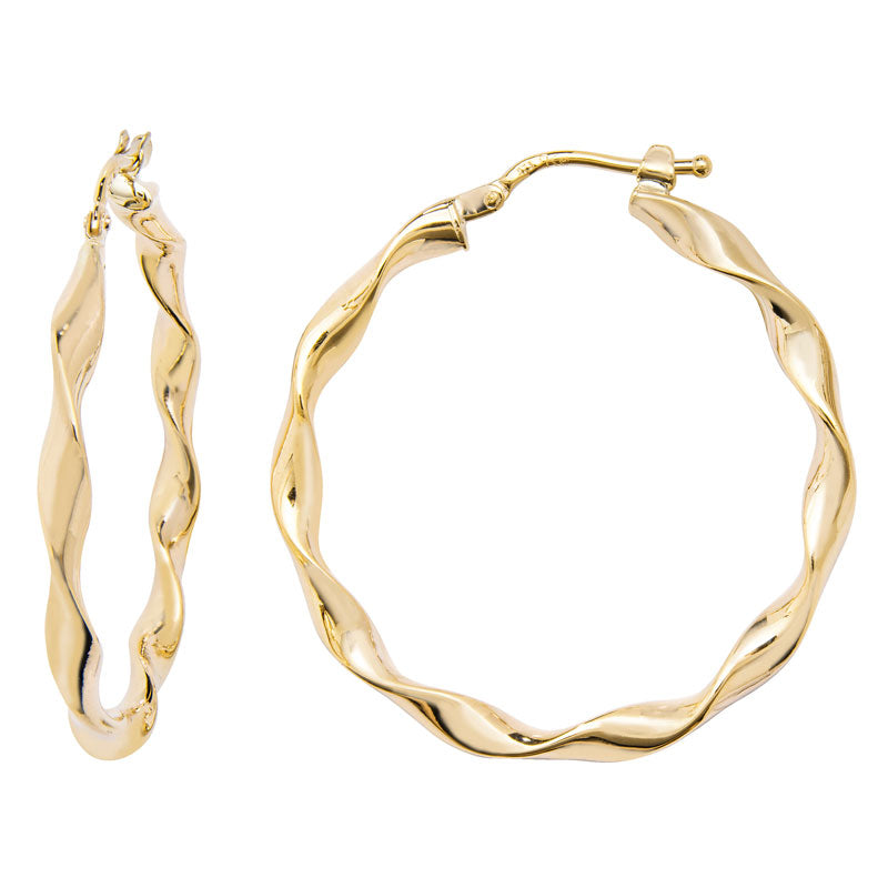 9ct Yellow Gold Hoop Earrings - KUA1054 - Hallmark Jewellers Formby & The Jewellers Bench Widnes