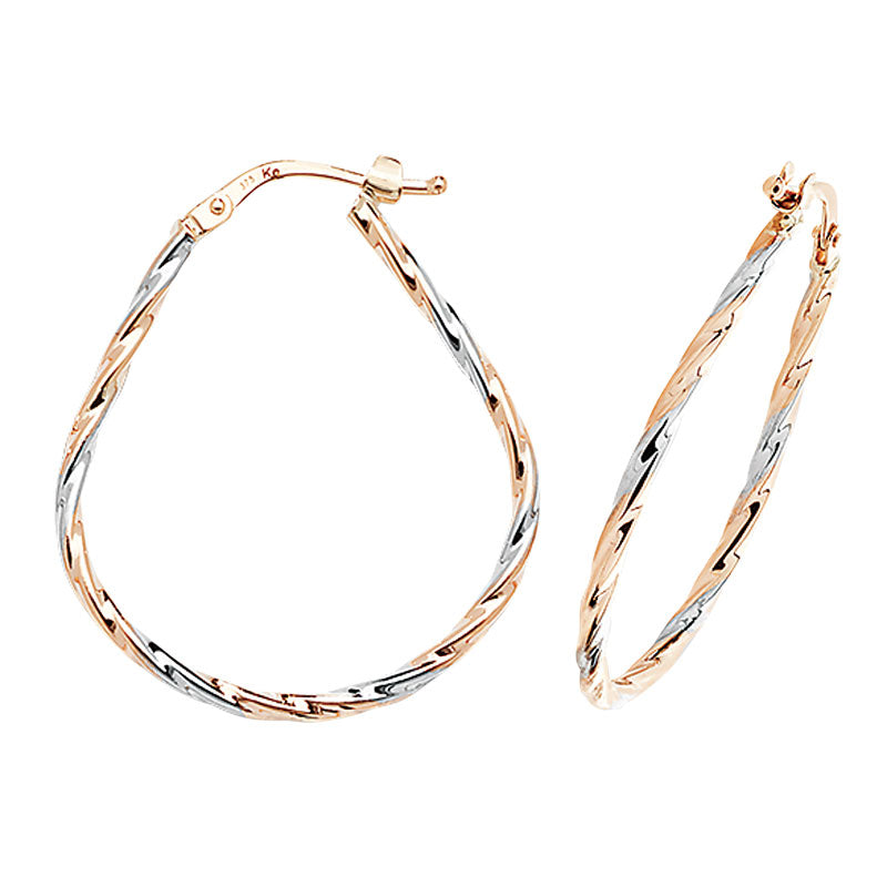 9ct Two-Tone Gold Hoop Earrings - KUA1059 - Hallmark Jewellers Formby & The Jewellers Bench Widnes