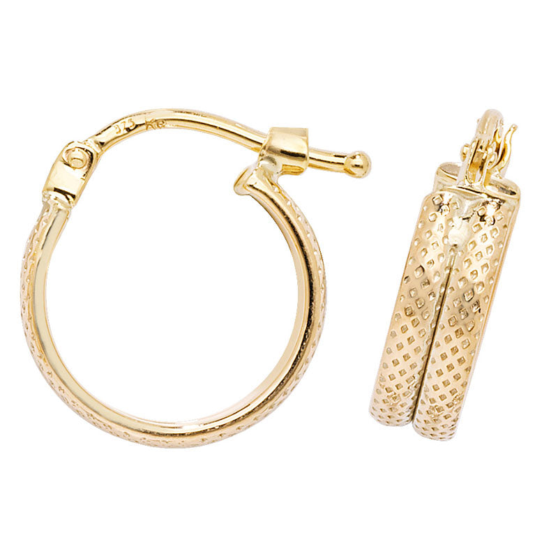 9ct Yellow Gold Hoop Earrings- KUA1063 - Hallmark Jewellers Formby & The Jewellers Bench Widnes