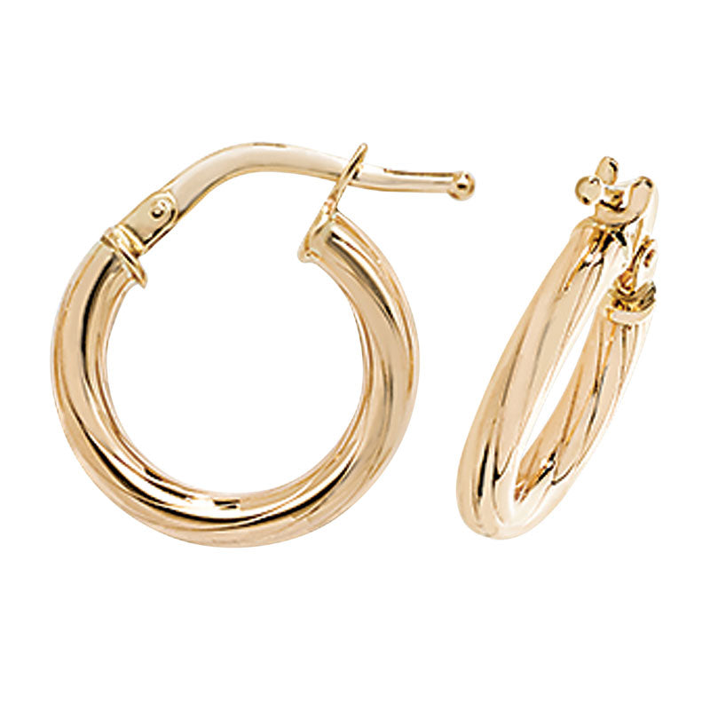 9ct Yellow Gold Hoop Earrings - KUA1065 - Hallmark Jewellers Formby & The Jewellers Bench Widnes