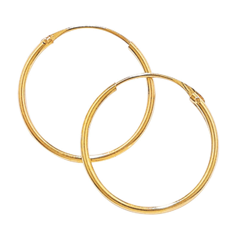 9ct Yellow Gold Hoop Earrings - KUA1066 - Hallmark Jewellers Formby & The Jewellers Bench Widnes