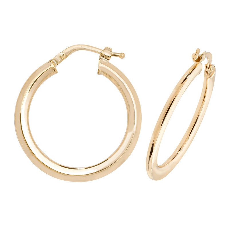 9ct Yellow Gold Hoop Earrings - KUA1067 - Hallmark Jewellers Formby & The Jewellers Bench Widnes