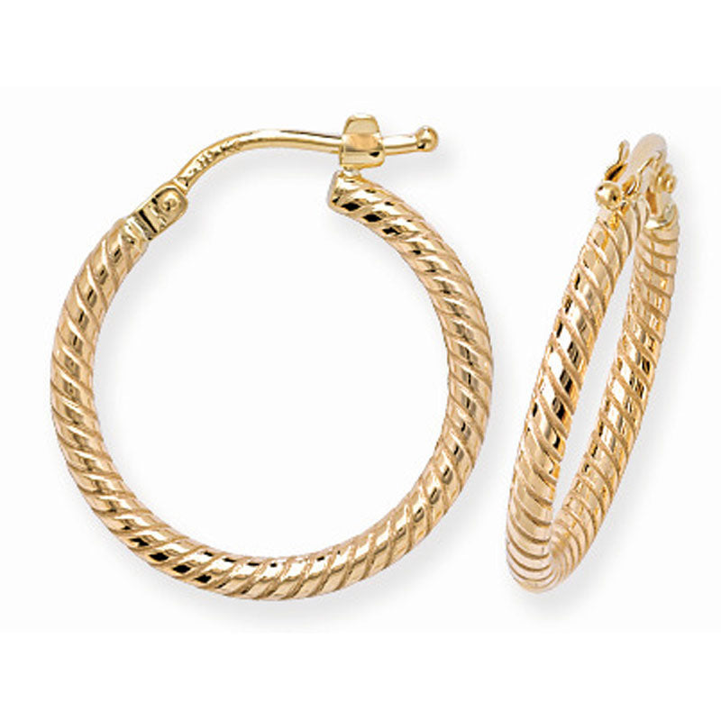 9ct Yellow Gold Hoop Earrings - KUA1069 - Hallmark Jewellers Formby & The Jewellers Bench Widnes