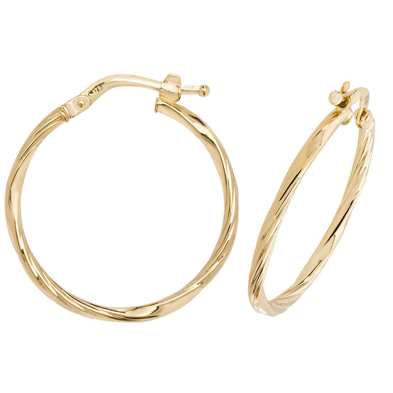 9ct Yellow Gold Hoop Earrings - KUA1072 - Hallmark Jewellers Formby & The Jewellers Bench Widnes