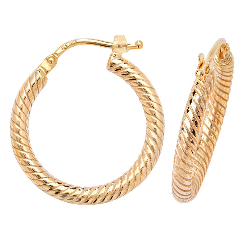 9ct Yellow Gold Hoop Earrings - KUA1076 - Hallmark Jewellers Formby & The Jewellers Bench Widnes