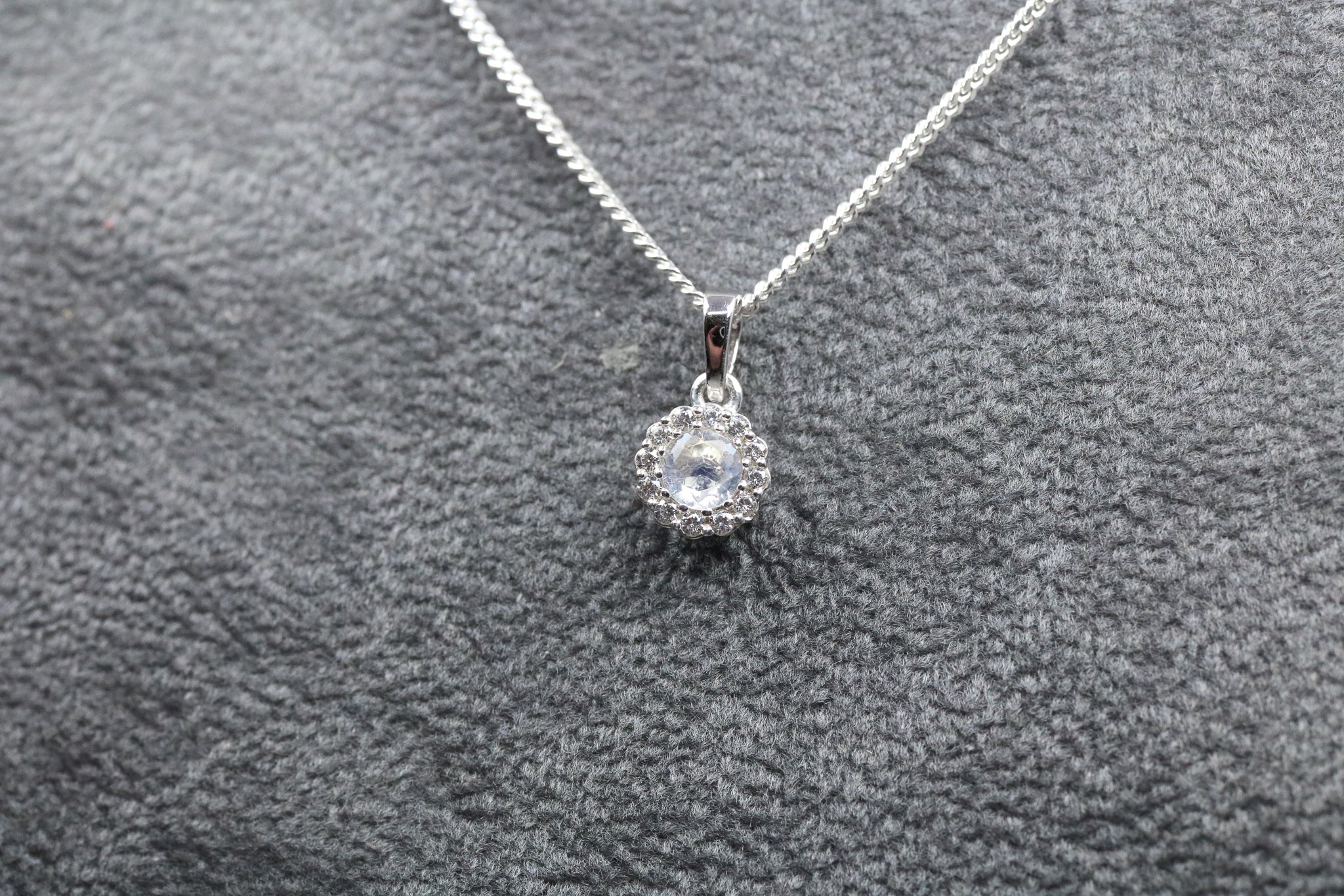 Sterling Silver & April Birthstone Pendant - AK1109 - Hallmark Jewellers Formby & The Jewellers Bench Widnes