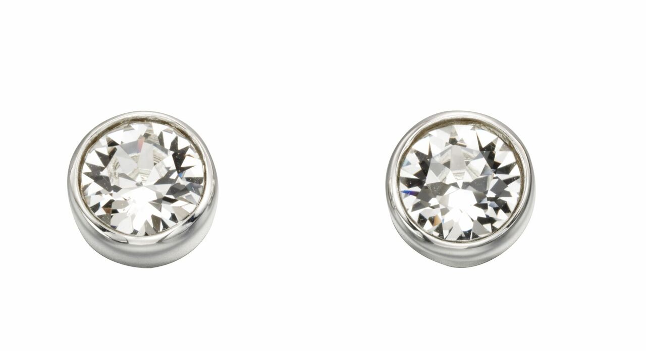 April Silver and Birthstone Stud Earrings - NB1019 - Hallmark Jewellers Formby & The Jewellers Bench Widnes