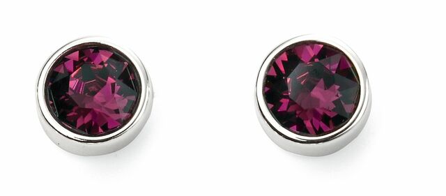 February Silver and Crystals Birthstone stud earrings - NB1022 - Hallmark Jewellers Formby & The Jewellers Bench Widnes