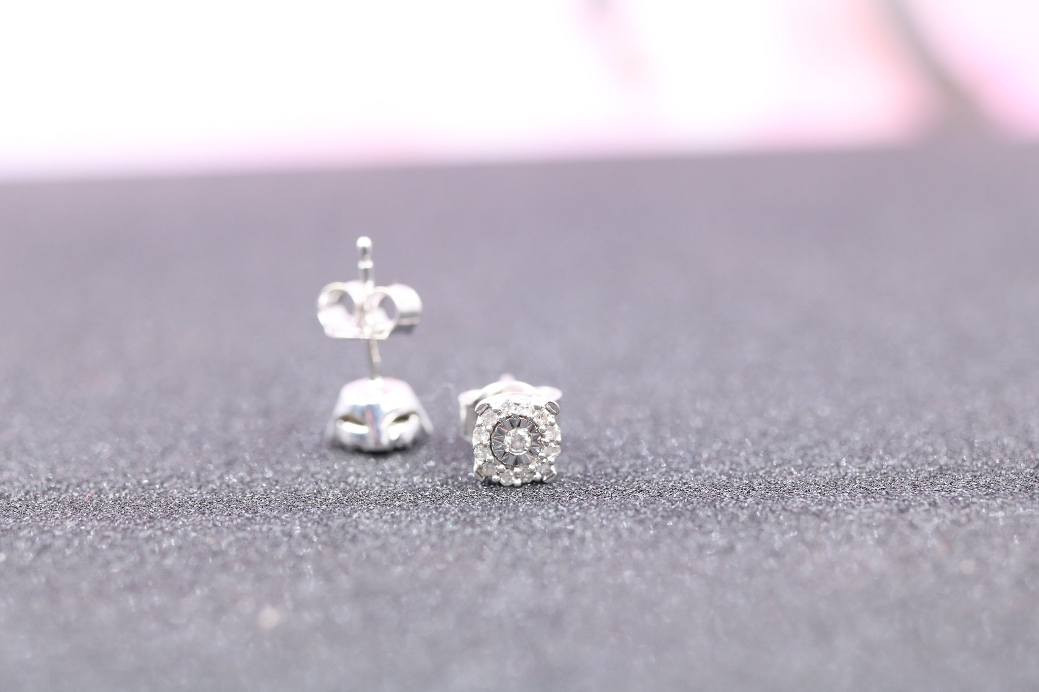 9ct White Gold & Diamond Earrings - HJ2763 - Hallmark Jewellers Formby & The Jewellers Bench Widnes