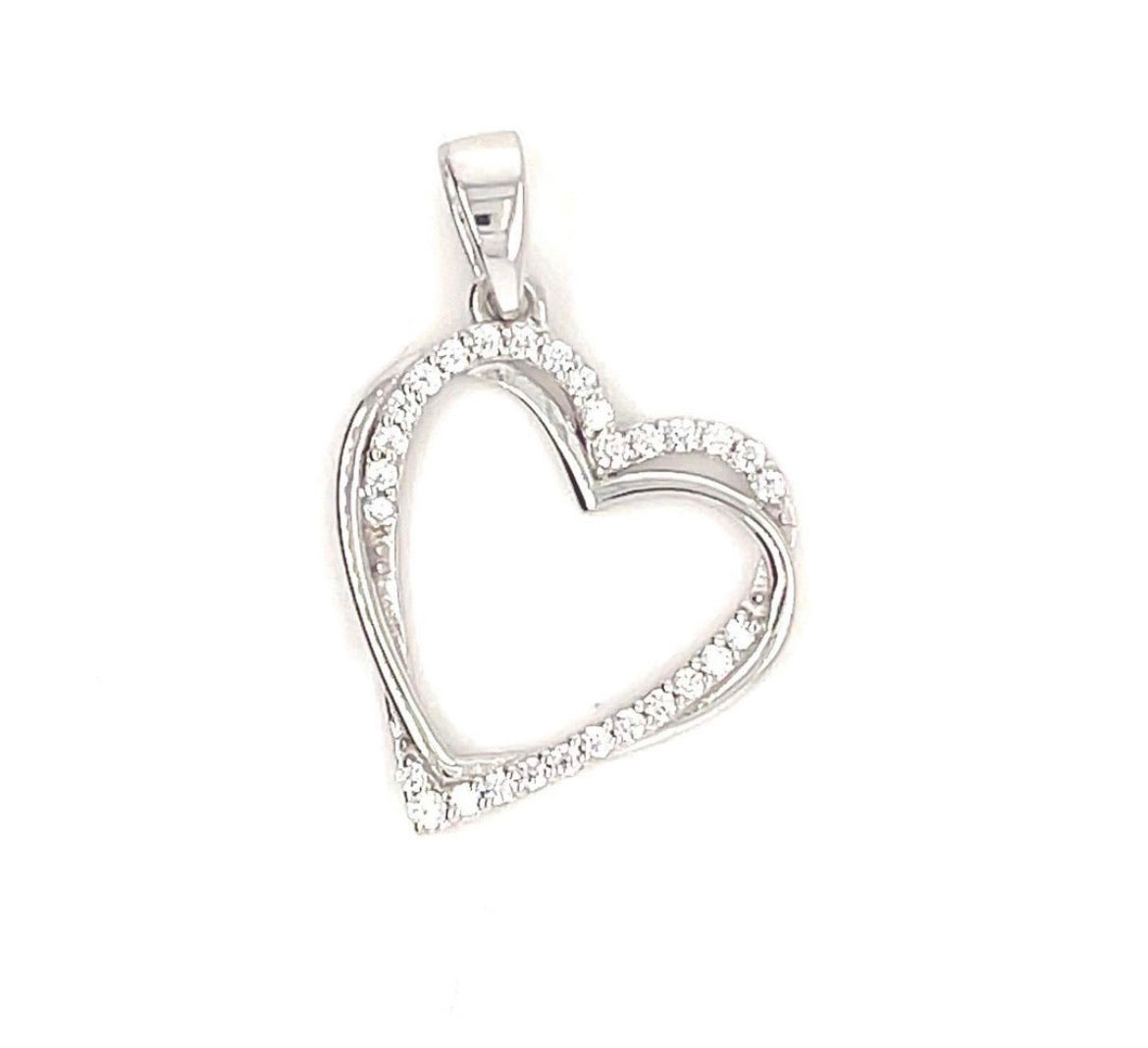 Sterling Silver Heart with CZ - MJ4001 - Hallmark Jewellers Formby & The Jewellers Bench Widnes