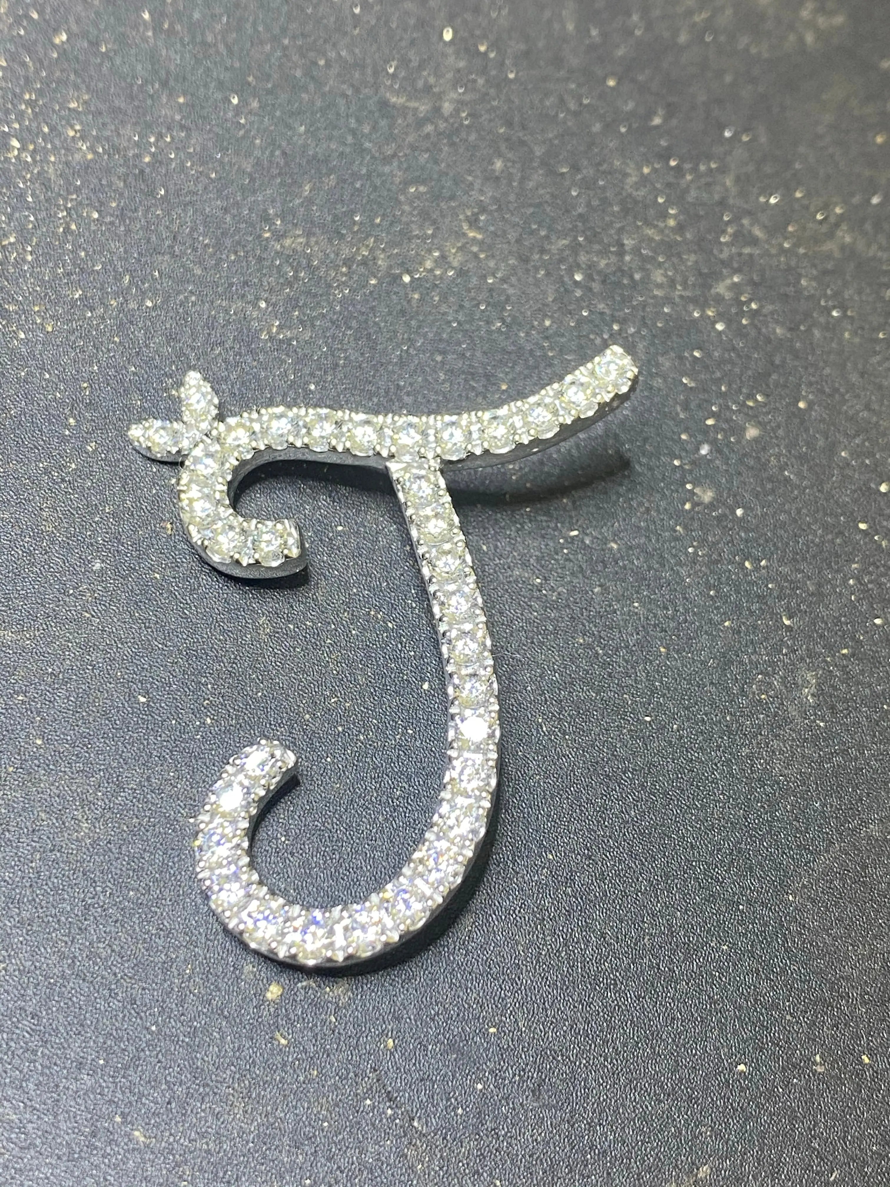 Sterling Silver & Full CZ Initial Large - MJI007 - Hallmark Jewellers Formby & The Jewellers Bench Widnes