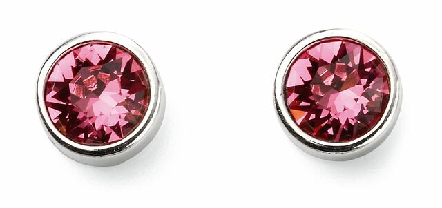 October Silver and Crystal Birthstone Stud Earrings - NB1017 - Hallmark Jewellers Formby & The Jewellers Bench Widnes