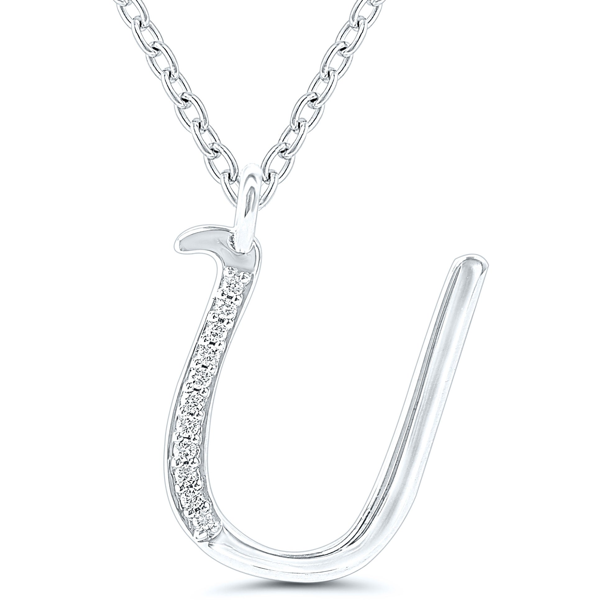 Diamond Initial Pendant - 9ct White Gold - Hallmark Jewellers Formby & The Jewellers Bench Widnes