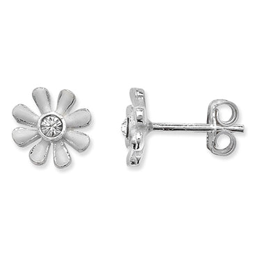 Sterling Silver Flower Earrings - KU1007 - Hallmark Jewellers Formby & The Jewellers Bench Widnes